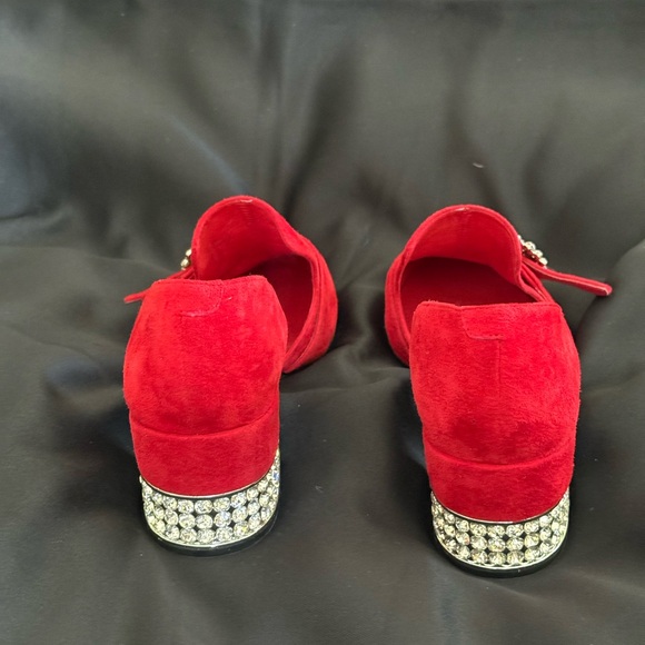 Jeffrey Campbell Scarlet Red Loafers with Crystal Accents - Picture 3 of 6
